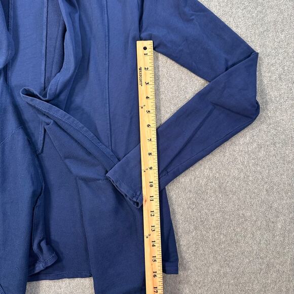 Splits Fifty Nine Open Front Drape Cardigan Top Women's Small Navy Blue Terry - Picture 7 of 10